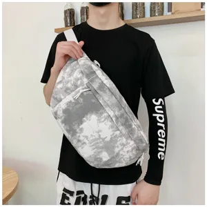 Borsa a tracolla casual in tela tie-dye per uomo donna, grande borsa elegante.