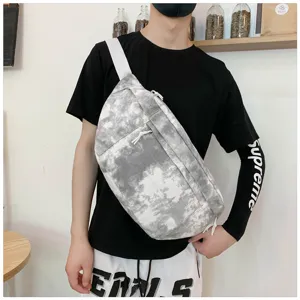 Borsa a Tracolla in Tela Casuale Tie Dye Sling Petto Unisex Grande Capacità Streetwear