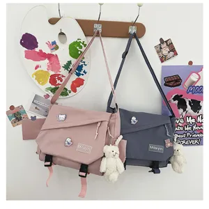 Japanese Harajuku casual canvas messenger bag large capacity student shoulder bag style