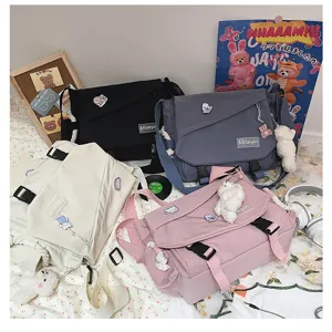 Japanese Harajuku casual canvas messenger bag student large capacity shoulder bag