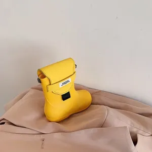 Sac bandoulière botte de pluie jaune sac mignon drôle créatif nouveauté pour femmes