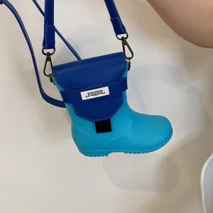 Nouveauté petit sac bandoulière en forme de botte bleu mignon mode sac à main détail