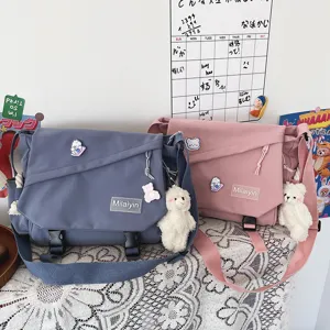 Harajuku canvas messenger bag Japanese style casual student shoulder bag large capacity