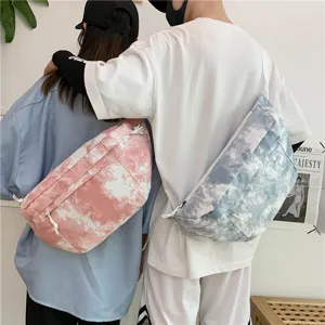 Borsa a tracolla in tela tie-dye stile ins coreano, grande capacità borsa casual.