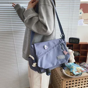 Japanese Harajuku casual canvas messenger bag large capacity student school cross body bag
