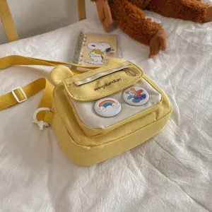 Süße japanische Vintage Bären Umhängetasche für Damen, kawaii Schultertasche mit Ohren.