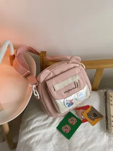 Süße japanische Vintage Bär Umhängetasche für Studentinnen, weiche Freizeit Schultertasche.