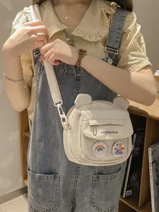 Japanische Vintage niedliche Bär Umhängetasche für Damen, süße Mädchen Schultasche.