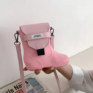 Joli sac bandoulière créatif en forme de chaussure pour femme, sac fourre-tout rose tendance.