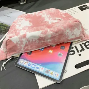 Borsa a tracolla in tela tie-dye rosa casuale grande capacità per studenti uso quotidiano.