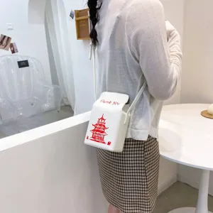 borsa a tracolla in PU borsa da asporto cinese novità stampa pagoda carina borsa casual da donna
