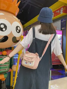 Süße japanische Vintage-Stil rosa Bär Umhängetasche süßes Mädchen Studenten Schultertasche