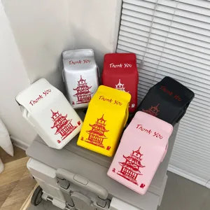Borsa a tracolla in pelle PU con stampa pagoda cinese creativa moda carina borsa spalla