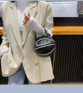 Stilingliche Basketball Form Umhängetasche für Damen, vielseitige modische Handtasche.
