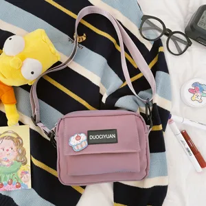 Bolso cruzado morado estilo Harajuku japonés para mujeres estudiantes bolsa informal