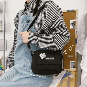 Bolso cruzado de lona estilo Harajuku japonés casual para mujer bolso de hombro diario