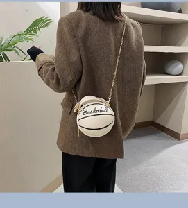 Kreative neuartige Basketball Umhängetasche für Damen, stylische Kette Schultertasche