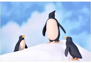 Miniatuur pinguïn beeldjes PVC kunststof ornamenten oceaan landschap schattige dierenspeelgoed