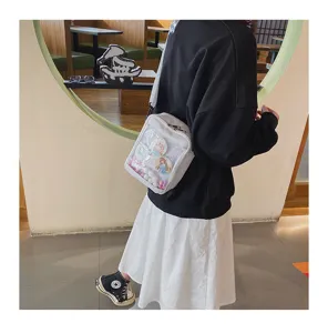 Bolso bandolera transparente estilo japonés lindo anime ita bag con ventana para insignias.