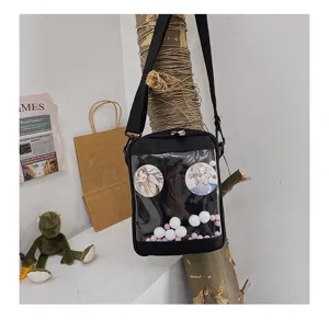 Bolso ita transparente de estilo japonés bolso bandolera anime lindo estudiante bolso transparente