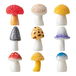 Mini Figurines de Champignons en Résine Mignons Colorés Champignons de Simulation pour Micro Paysage Jardinage Bonsaï Décoration DIY