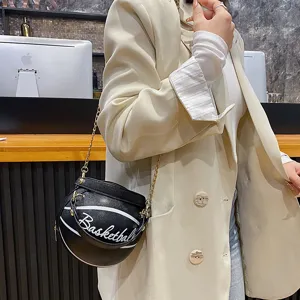 Kreative Basketball Umhängetasche für Damen, stilvolle Neuheit PU Leder Schultertasche.