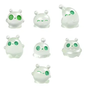 Glow In The Dark Miniature Alien Resin Figurines Cute Funny Micro Landscape Ornaments Cartoon Desktop Decor DIY Craft Accessories