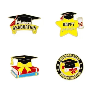 Abschluss Emaille Broschen Set Suesse Legierung Anstecknadeln Geschenk fuer Studenten Party