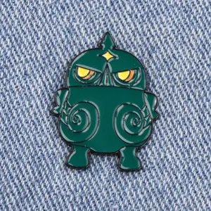 Broche Émail Hibou Bronze Dynastie Shang Alliage Ancien Vintage Souvenir De Musée Badge