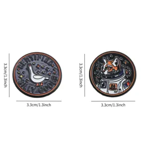 Cute astronaut cat and silly goose enamel pins set, metal brooch badges for clothes and bags.