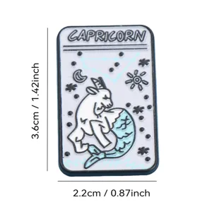 Capricorn tarot enamel pin zodiac badge metal brooch aesthetic fashion accessory gifts