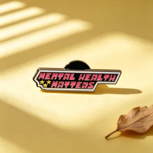 Broche en métal émaillé Mental Health Matters, accessoire badge tendance pour sacs et habits.