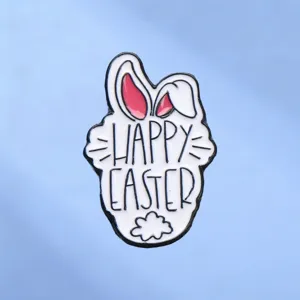 Broche de Esmalte de Conejo de Pascua Insignia de Aleación Alfiler para Ropa Bolsos Accesorios Regalo Festivo