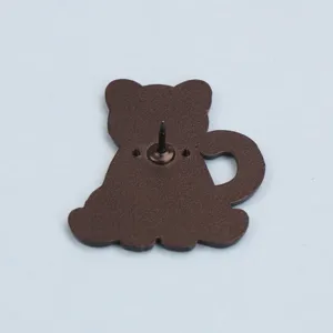 Jolie broche en métal en forme de chat vue arrière badge accessoire de mode pour sac