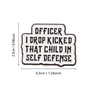 Drôle de citation broche émail noir et blanc badge en métal accessoire de vêtement
