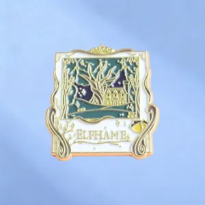 Vintage Sprookje Elfhame Emaillen Broche Metalen Badge Kasteel Bos Huis Reversspeld Sieraden Cadeau Voor Tas Kleding Accessoires