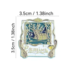 Retro sprookje kasteel geemailleerd speld badge metalen broche voor kleding tassen accessoire