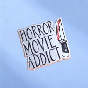 Horror Movie Addict Bloody Dagger Brooch Pin For Halloween Jacket Backpack Decoration Alloy Enamel Badge Gothic Accessory Unisex Gift