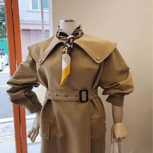 Vrouwen mode zijde sjaal vierkant trenchcoat bijpassende elegante accessoire herfst winter