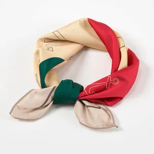 Vrouwen zijden sjaal mode geometrisch bedrukt kleine halsdoek elegant stijlvol accessoire