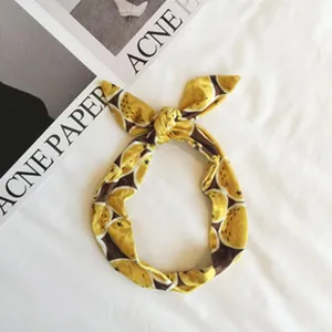 Nastro in seta sintetica per borsa foulard elegante piccolo nastro stampato giallo accessorio