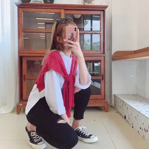 Korean style knit shawl fake two-piece autumn versatile cozy stylish women apparel