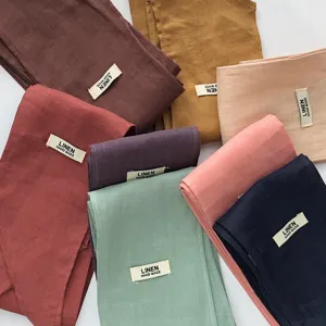 Effen linnen lange sjaal vintage stijl lint halsdoek voor dames lente accessoires