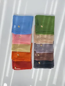 Korean style solid color chiffon scarf, breathable lightweight headscarf for women 70cm