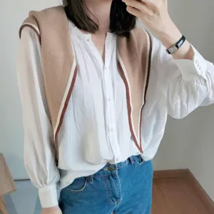 Mujer cuello tejido bufanda desmontable accesorio de moda versátil ropa de otoño elegante