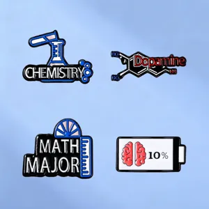 Funny Science Geek Enamel Pins Dopamine Chemistry Math Major Brain Creative Alloy Badge Brooch Gift For Students Teachers