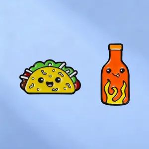 Cartoon Food Taco Hot Sauce Alloy Pin Brooch Cute Enamel Badge For Backpack Jacket Decoration Unisex Jewelry Personalized Gift