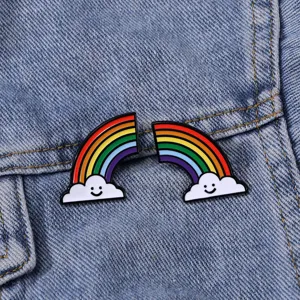 Cute rainbow cloud enamel pin set alloy brooch badge for backpack clothes accessories