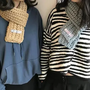 Écharpe en tricot épais pour femmes, chauffe-cou d'hiver chaud et châle tricoté de mode élégante.