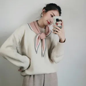Conjunto de jersey de punto y bufanda para mujer moda otoño invierno ropa casual chic